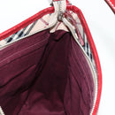 BURBERRY Nova Check Blue Label Shoulder Bag Canvas Beige Silver Auth BA4179-23