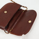 BALLY Quilted Shoulder Bag Leather Brown Gold Auth BA4180-9