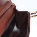 BALLY Quilted Shoulder Bag Leather Brown Gold Auth BA4180-20