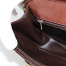 BALLY Quilted Shoulder Bag Leather Brown Gold Auth BA4180-21