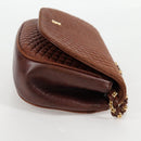 BALLY Quilted Shoulder Bag Leather Brown Gold Auth BA4180-4