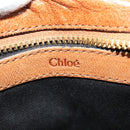 Chloe Etel Hand Bag Leather 2way Brown Gold Auth BA4185-15