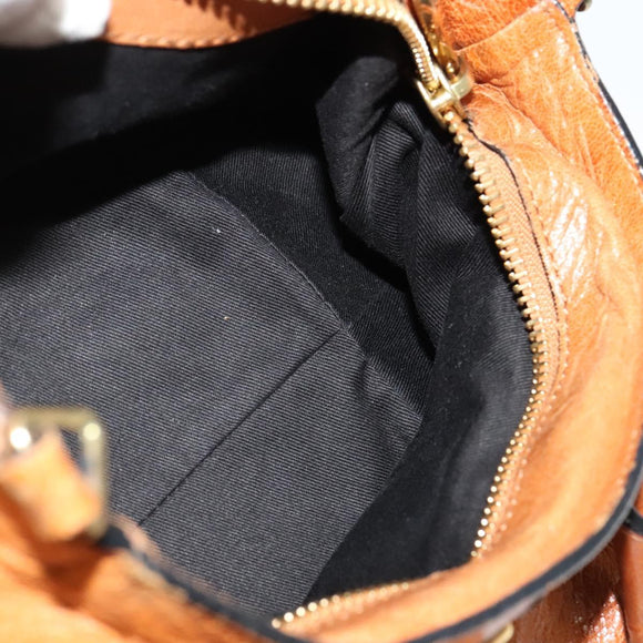 Chloe Etel Hand Bag Leather 2way Brown Gold Auth BA4185