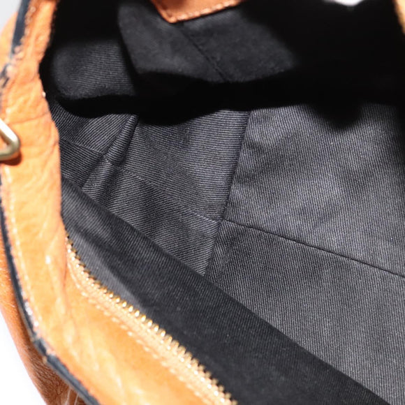 Chloe Etel Hand Bag Leather 2way Brown Gold Auth BA4185