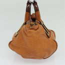 Chloe Etel Hand Bag Leather 2way Brown Gold Auth BA4185-4