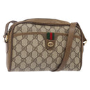 GUCCI GG Supreme Web Sherry Line Bag PVC Beige Gold 116 02 089 Auth BA4187-1