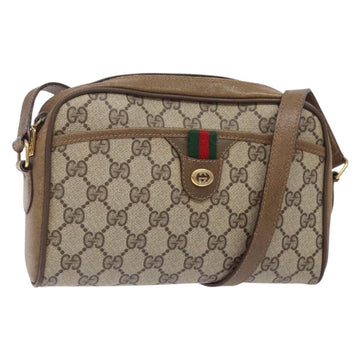 GUCCI GG Supreme Web Sherry Line Bag PVC Beige Gold 116 02 089 Auth BA4187
