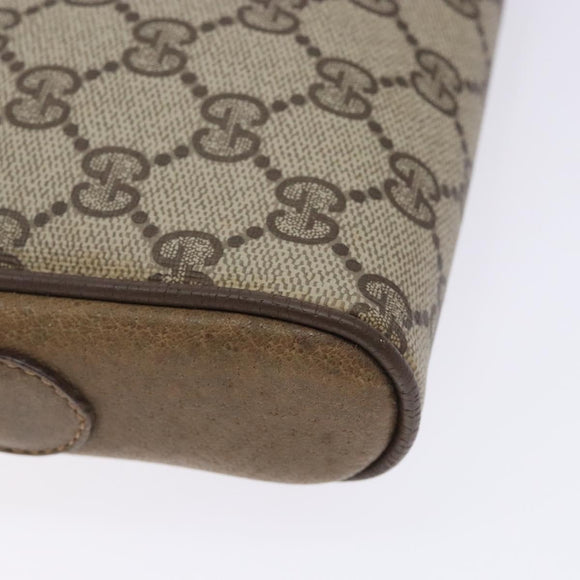 GUCCI GG Supreme Web Sherry Line Bag PVC Beige Gold 116 02 089 Auth BA4187