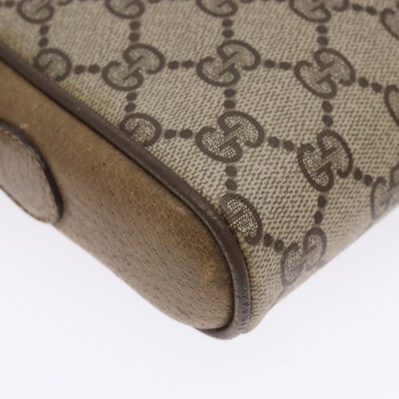 GUCCI GG Supreme Web Sherry Line Bag PVC Beige Gold 116 02 089 Auth BA4187