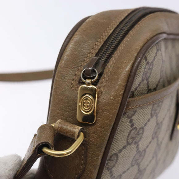 GUCCI GG Supreme Web Sherry Line Bag PVC Beige Gold 116 02 089 Auth BA4187