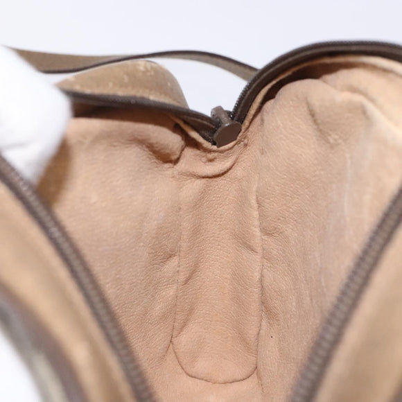 GUCCI GG Supreme Web Sherry Line Bag PVC Beige Gold 116 02 089 Auth BA4187