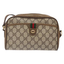 GUCCI GG Supreme Web Sherry Line Bag PVC Beige Gold 116 02 089 Auth BA4187-13