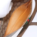 GUCCI GG Supreme Web Sherry Line Bag PVC Beige Gold 116 02 089 Auth BA4187-11