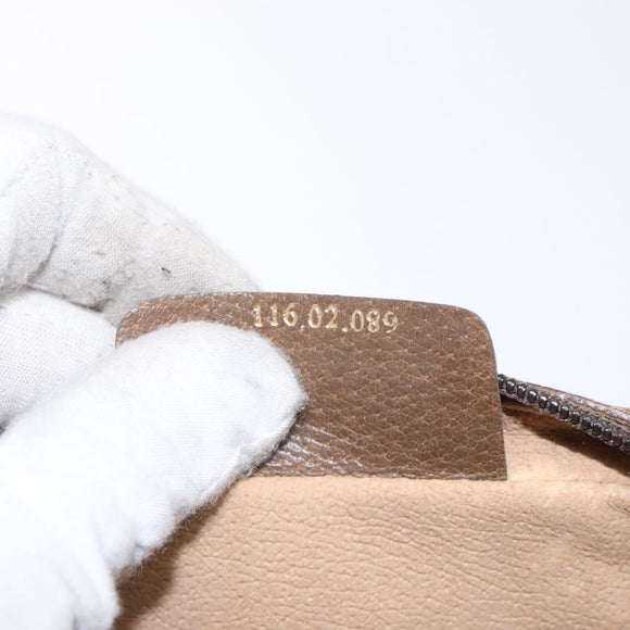 GUCCI GG Supreme Web Sherry Line Bag PVC Beige Gold 116 02 089 Auth BA4187