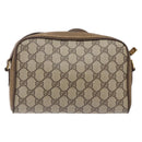 GUCCI GG Supreme Web Sherry Line Bag PVC Beige Gold 116 02 089 Auth BA4187-2