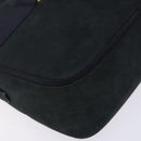 Salvatore Ferragamo Vala Shoulder Bag Suede Navy Gold Auth BA4188-15