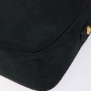 Salvatore Ferragamo Vala Shoulder Bag Suede Navy Gold Auth BA4188-16