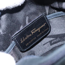 Salvatore Ferragamo Vala Shoulder Bag Suede Navy Gold Auth BA4188-12