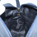 Salvatore Ferragamo Vala Shoulder Bag Suede Navy Gold Auth BA4188-19