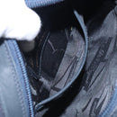 Salvatore Ferragamo Vala Shoulder Bag Suede Navy Gold Auth BA4188-21