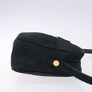 Salvatore Ferragamo Vala Shoulder Bag Suede Navy Gold Auth BA4188-3