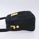 Salvatore Ferragamo Vala Shoulder Bag Suede Navy Gold Auth BA4188-4