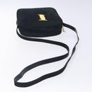 Salvatore Ferragamo Vala Shoulder Bag Suede Navy Gold Auth BA4188-7
