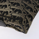 Christian Dior Trotter Canvas Shoulder Bag Black Gold Auth BA4192-15