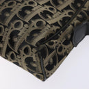 Christian Dior Trotter Canvas Shoulder Bag Black Gold Auth BA4192-16