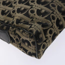 Christian Dior Trotter Canvas Shoulder Bag Black Gold Auth BA4192-13