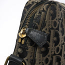 Christian Dior Trotter Canvas Shoulder Bag Black Gold Auth BA4192-10