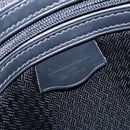 Christian Dior Trotter Canvas Shoulder Bag Black Gold Auth BA4192-15