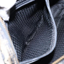 Christian Dior Trotter Canvas Shoulder Bag Black Gold Auth BA4192-12