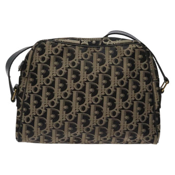 Christian Dior Trotter Canvas Shoulder Bag Black Gold Auth BA4192 - 0