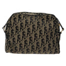 Christian Dior Trotter Canvas Shoulder Bag Black Gold Auth BA4192-2