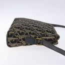 Christian Dior Trotter Canvas Shoulder Bag Black Gold Auth BA4192-3