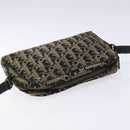Christian Dior Trotter Canvas Shoulder Bag Black Gold Auth BA4192-6