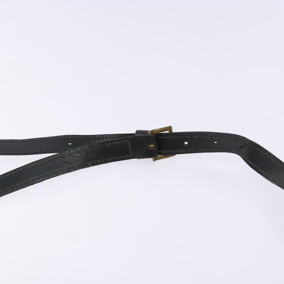 Christian Dior Trotter Canvas Shoulder Bag Black Gold Auth BA4192