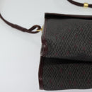 SAINT LAURENT Shoulder Bag Coated Canvas Bordeaux Gold Auth BA4193-10