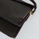 SAINT LAURENT Shoulder Bag Coated Canvas Bordeaux Gold Auth BA4193-11