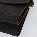 SAINT LAURENT Shoulder Bag Coated Canvas Bordeaux Gold Auth BA4193-13