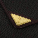 SAINT LAURENT Shoulder Bag Coated Canvas Bordeaux Gold Auth BA4193-14
