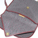 SAINT LAURENT Shoulder Bag Coated Canvas Bordeaux Gold Auth BA4193-15