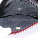 SAINT LAURENT Shoulder Bag Coated Canvas Bordeaux Gold Auth BA4193-17