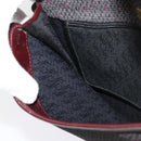 SAINT LAURENT Shoulder Bag Coated Canvas Bordeaux Gold Auth BA4193-19