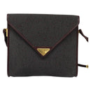 SAINT LAURENT Shoulder Bag Coated Canvas Bordeaux Gold Auth BA4193-2