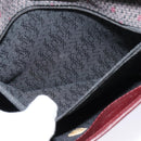 SAINT LAURENT Shoulder Bag Coated Canvas Bordeaux Gold Auth BA4193-20