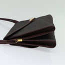 SAINT LAURENT Shoulder Bag Coated Canvas Bordeaux Gold Auth BA4193-4