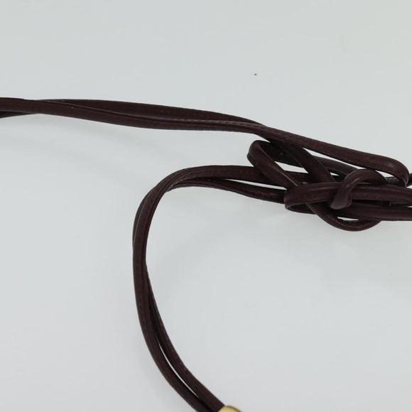 SAINT LAURENT Shoulder Bag Coated Canvas Bordeaux Gold Auth BA4193