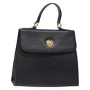 Chloe Hand Bag Leather Black Gold Auth BA4194-1